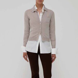 AMIYA Cardiganino in Stone Cashmere Medium